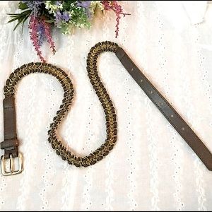 NWOT Express Gold & Brown Chain Belt (M)